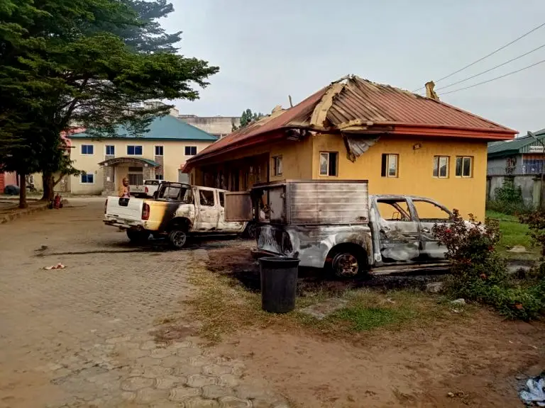 INEC Office that was attacked in Imo state