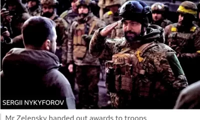 Zelensky and Ukraine soldiers in war front