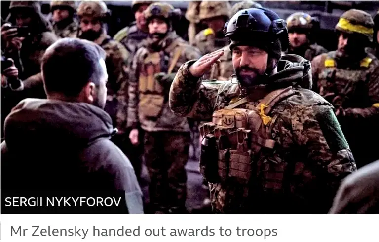 Zelensky and Ukraine soldiers in war front