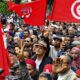 Tunisia - Tunisian demonstrators take part in a rally against President Kais Saied