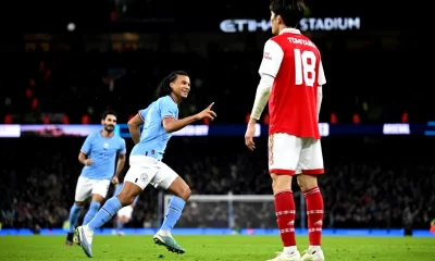 Manchester City’s Dutch defender Nathan Ake vs Arsenal