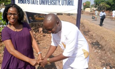 Anucha Wisdom with his nursery school teacher, Aunty Ijeoma