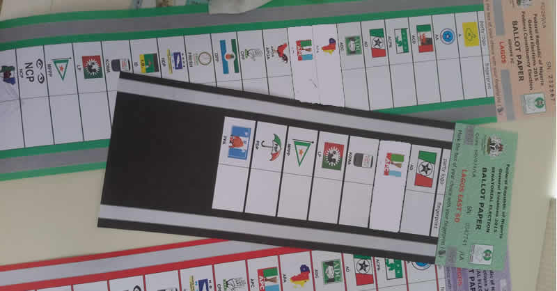 Ballot paper for 2023 general elections