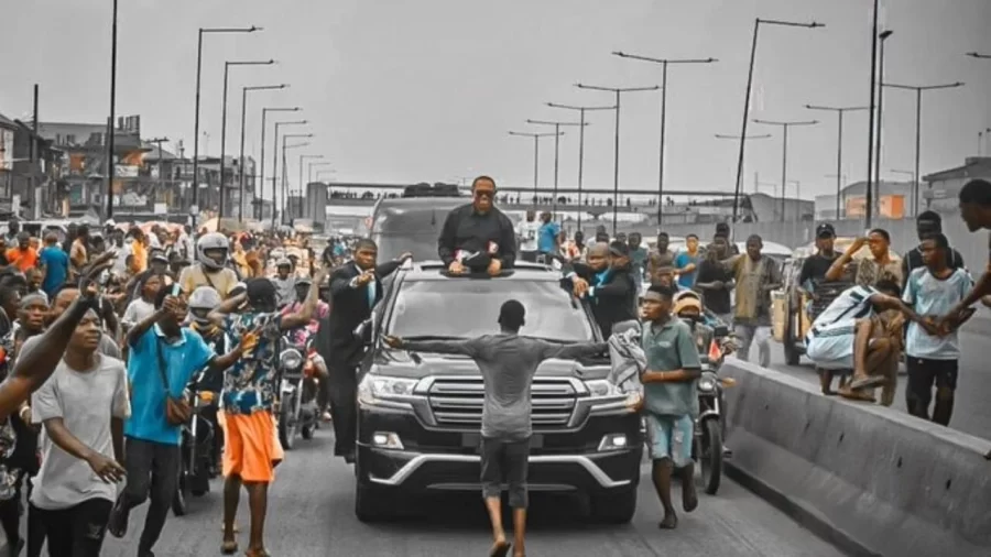 Boy that stood in front of Peter Obi's convoy