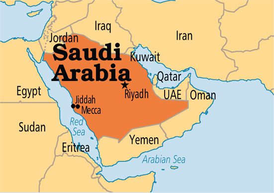 Saudi Arabia map