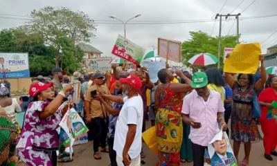Labour party supporters protesting in Enugu state