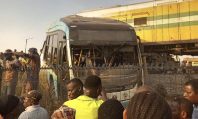 Train crash BRT Bus in Lagos
