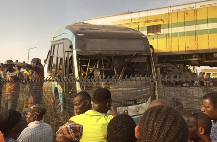 Train crash BRT Bus in Lagos