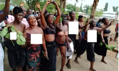 Protesting women go topless