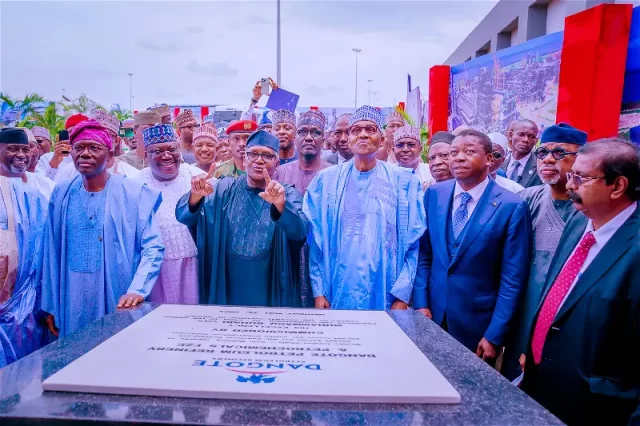 Buhari and others in Dangote Refinery