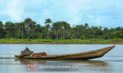 Fisher men boat or canoe