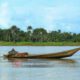 Fisher men boat or canoe