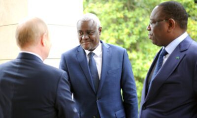 President Putin wuth Macky Sall and Moussa Faki Mahamat