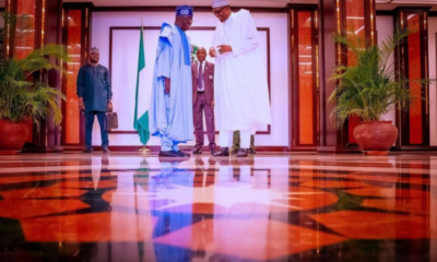 Tinubu and Buhari at the Villa