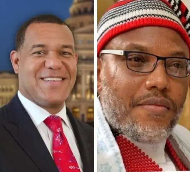 US Texas lawmaker, Jarvis Johnson and IPOB leader, Nnamdi Kanu