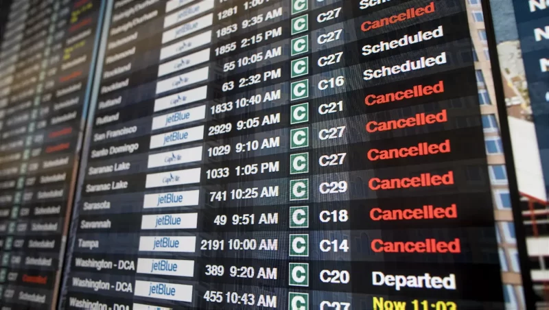 Cancelled flights of airlines