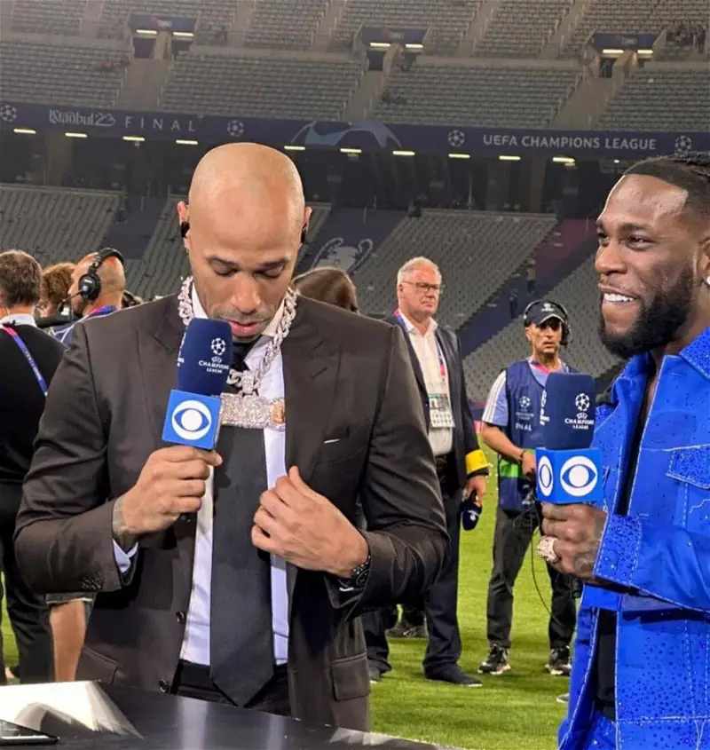 Burna Boy and Thierry Henry