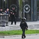 Russian police officers patrol in an area outside PMC Wagner Centre in Saint Petersburg, on June 24, 2023. – Wagner chief ‘betrayed’ Russia out of ‘personal ambition’ announced President Vladimir Putin during a statement to the nation, on June 24, 2023, as Russia faced a rebellion by the Wagner mercenary group that has vowed to topple Moscow’s military leadership. (Photo by Olga MALTSEVA / AFP)