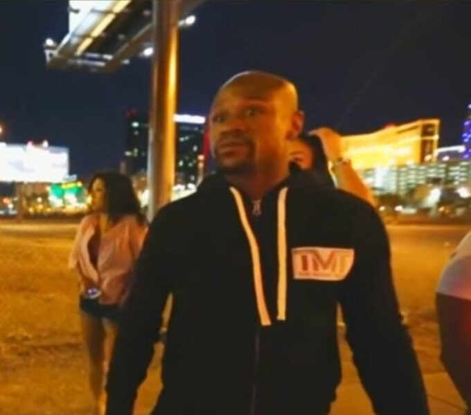 A screenshot of Floyd Mayweather in the video
