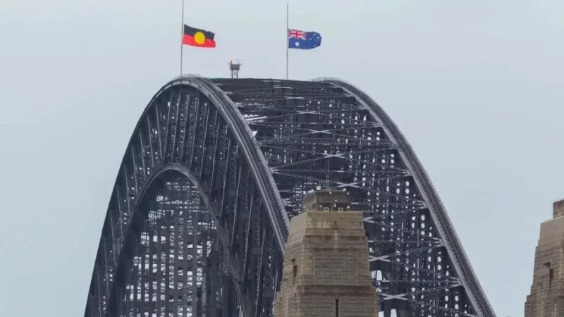 The Australian and Aboriginal flags will both fly at stadiums during the women’s football World Cup © Robert WALLACE / AFP/File
