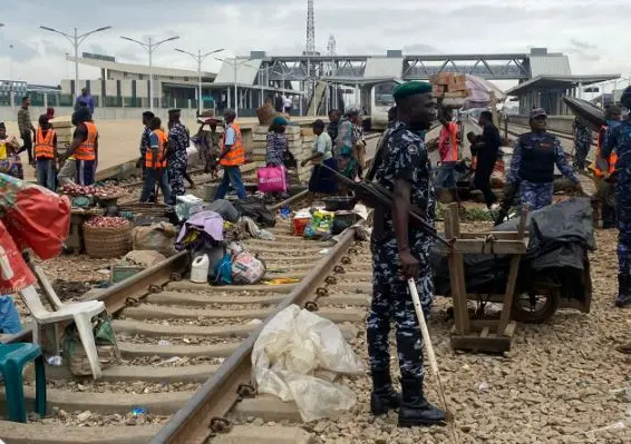 Lagos taskforce dislodges traders on Agege rail-track
