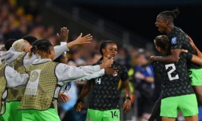 Super Falcons celebrating