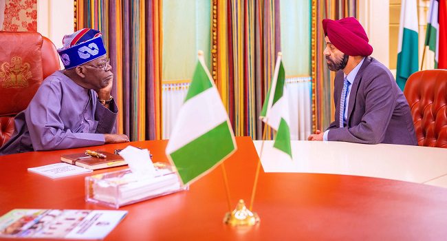 President of the World Bank, Ajay Banga and Tinubu