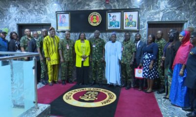 CAOS, Lt. Gen. Taoreed Lagbaja with Hon Abike Dabiri and her team at the Army Headquarters.