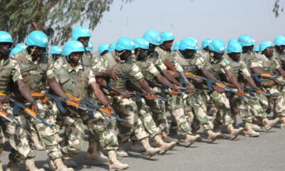 GRADUANDS OF 12 BATTALION NIGERIAN ARMY PRE-DEPOLYMENT TRAINING, DISPLAYING AT THE NIGERIAN ARMY PEACEKEEPING CENTRE (NAPKC) AT JAJI IN KADUNA STATE ON FRIDAY (16/12/11).