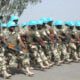 GRADUANDS OF 12 BATTALION NIGERIAN ARMY PRE-DEPOLYMENT TRAINING, DISPLAYING AT THE NIGERIAN ARMY PEACEKEEPING CENTRE (NAPKC) AT JAJI IN KADUNA STATE ON FRIDAY (16/12/11).
