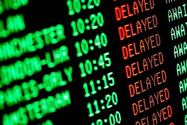 Delayed flight schedule board