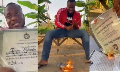 Man set certificate on fire due to lack of job