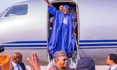 Tinubu arrive Lagos