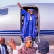 Tinubu arrive Lagos