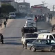 Gaza people walking towards Egypt border