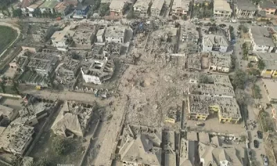 Bomb explosion aerial view in Ibadan