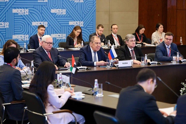 Foreign Minister Sergey Lavrov at the BRICS Sherpa meeting. Jan. 30 Jan 1, 2024