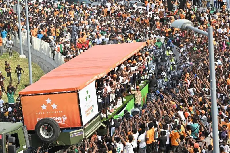 Ivory Coast parade through Abidjan, as champions of Africa