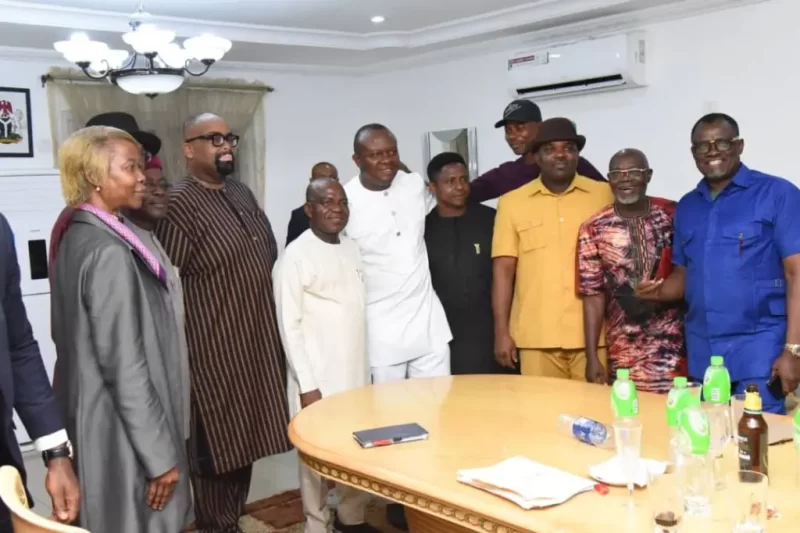 National Chairman of Labour Party, Julius Abure, who led other NWC members; Edo State Chairman of the party, Kelly Ogbaloi; and his Abia State counterpart, Ceekay Igara and Olumide Akpata