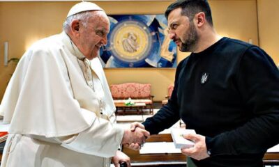 Pope Francis and Ukraine president Zelensky