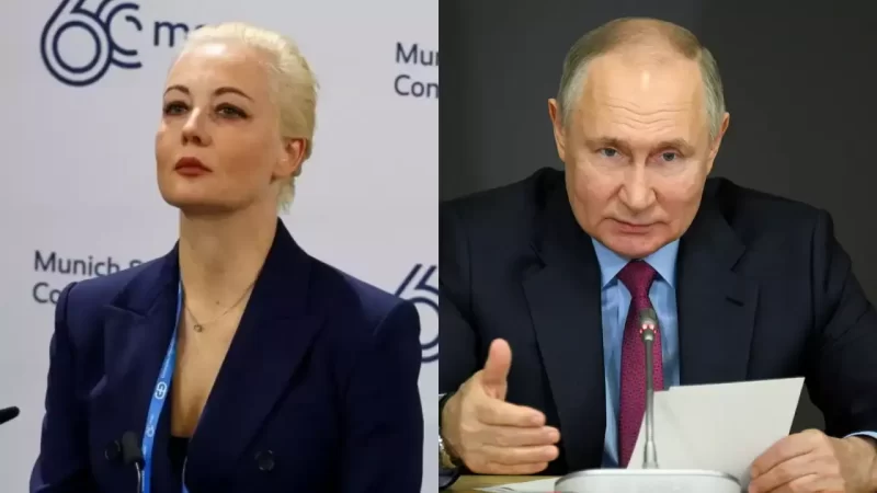 Russian opposition leader Alexei Navalny’s widow, Yulia Navalnaya and President Vladimir Putin