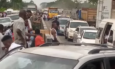 Queue, car park, protest