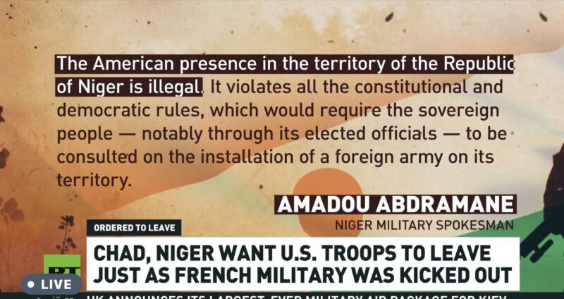 Niger and Chad ask US to leave