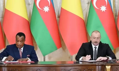 Congolese President Denis Sassou Nguesso with Azerbaijan's President Ilham Aliyev
