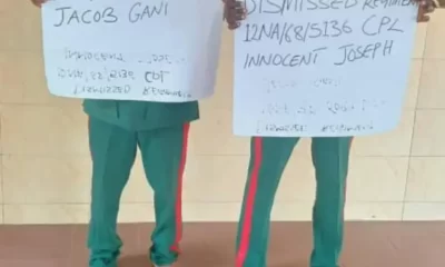 Two soldiers dismissed for stealing