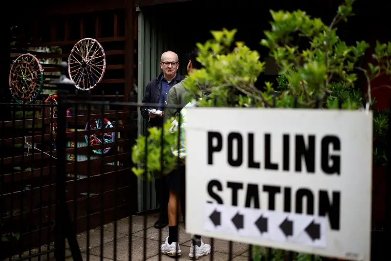 Polling station in UK election