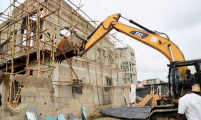Building demolition in Lagos