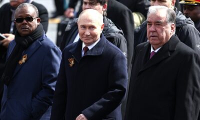 Guinea-Bissau Umaro Sissoco Embalo and Vladimir Putin at Red Square Parade. May 9, 2024