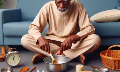 Hungry and poor old man