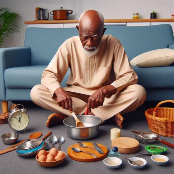 Hungry and poor old man